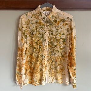Botanically dyed vintage silk button up blouse
